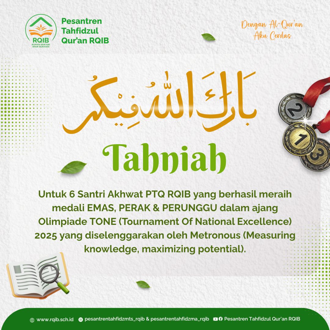 Prestasi Gemilang Santri RQIB di Olimpiade TONE 2025